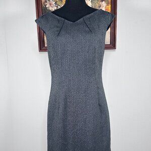 Mossimo A-Line Dress Women's 6 Stretch Boat Neck Cap Sleeve Gray Work Office